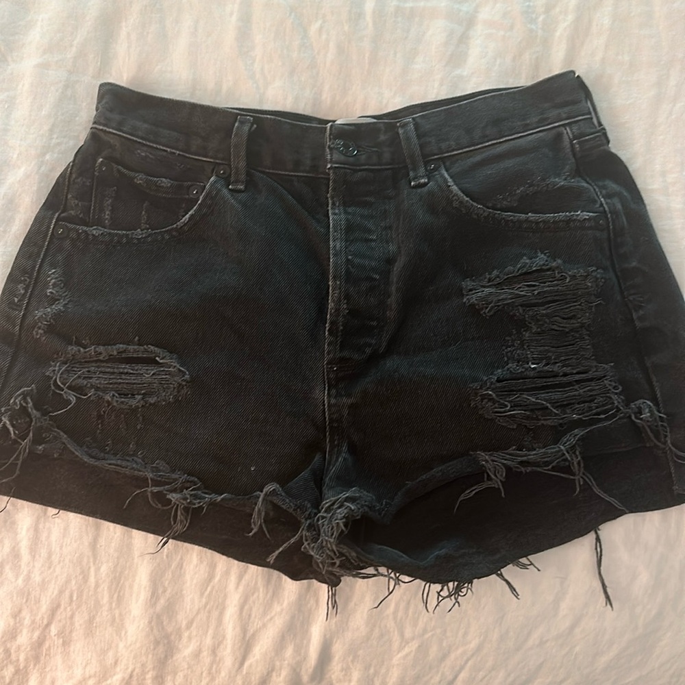 Agolde Black Short Parker Shorts
